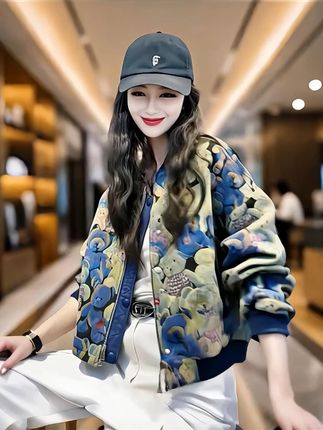 小香风短款气质棒球服外套女春秋2宽松夹克#小香风外套#春秋新款#宽松夹克#棒球服#外套女