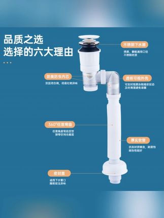 洗脸盆下水管简单耐用面盆铜按压弹跳洗脸盆专用下水管#洗脸盆下水管 #铜质下水管 #按压弹跳 #面盆配件 #家居用品