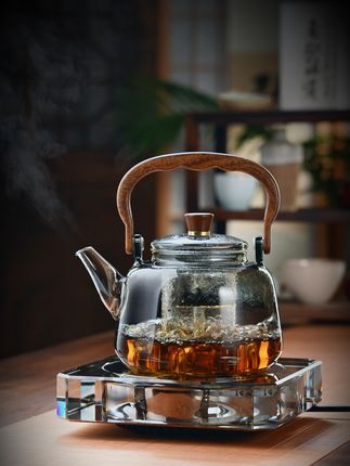 提梁蒸煮一体茶壶黑茶白茶壶耐高温明火加厚玻璃茶壶大容量电陶炉 #茶器之美#茶具#器物之美#召唤茶友#今天你喝茶了吗