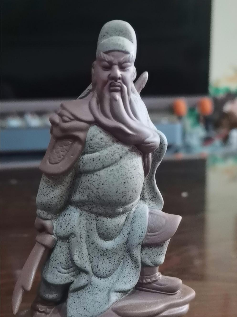 紫砂关羽茶宠摆件。#茶宠摆件 #紫砂摆件 #关羽武圣 #茶道