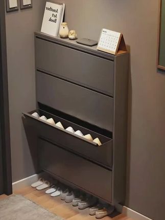 钢制新款鞋柜翻斗式超薄入户门口走廊靠墙简约家用隐形收纳小鞋架 #翻斗式鞋柜 #家居好物 #收纳神器