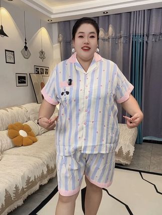没有一点束缚感,卡通图案穿到230斤巨减龄甜美,喜欢宽松版型和微胖的小姐姐赶紧去试试!#睡衣家居服#贴身衣物#大码睡衣#微胖穿搭#家居服睡衣
