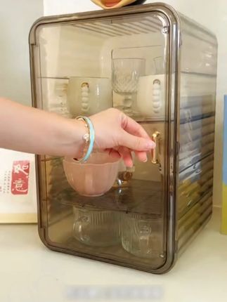 #杯子收纳架 #杯子收纳盒 #防尘家用 #杯子收纳 #水杯防尘收纳盒 杯子收纳置物架茶杯防尘杯架茶具收纳柜咖啡储物沥水架