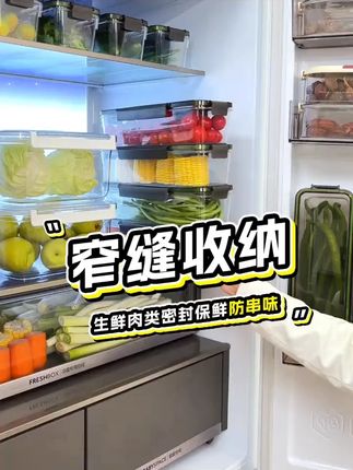 冰箱收纳盒荔枝保鲜盒冷藏冷冻透明密封厨房食品用窄缝整理神器#冰箱收纳盒 #收纳盒 #保鲜盒 #密封盒 #收纳神器