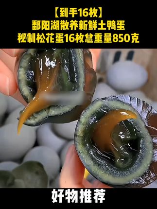 【到手16枚】鄱阳湖散养新鲜土鸭蛋秘制松花蛋16枚总重量850-950克S