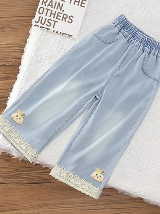 #女童牛仔裤 #女童牛仔裤推荐 #女童休闲裤 #女童直筒裤 #女童裤子 童装女童天丝牛仔直筒裤夏季儿童阔腿裤女宝宝天丝水洗软牛仔裤子