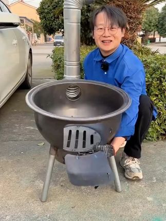 #柴火灶 #户外野炊 #大锅灶