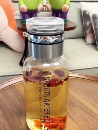【送杯套】1L墩墩桶赠杯套大容量玻璃杯便携茶水分离玻璃水杯