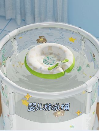 360°无死角围观!看宝宝水中扑腾太治愈了!透明婴儿游泳桶! #亲子时光#萌娃日常#爱洗澡的小宝宝#好物推荐分享#泡澡桶