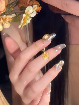 把日子酿成糖 #小方糖项链 #首饰分享 #足金999 #黄金 #项链