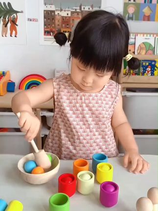 木头给手指的温柔训练场 #启蒙早教 #蒙特梭利教具 #专注力培养 #在家早教