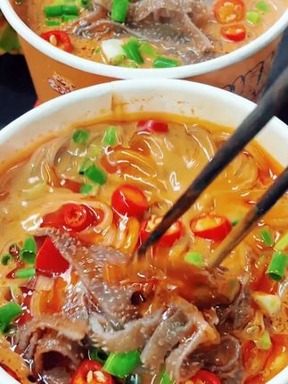 一口麻酱爆肚粉丝,香浓缠绵直击味蕾#老北京爆肚粉丝 #速食美味 #方便速食 #吃了还想吃
