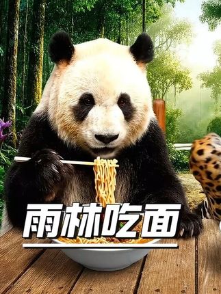 在雨林简单吃个面 #大熊猫 #萌化了