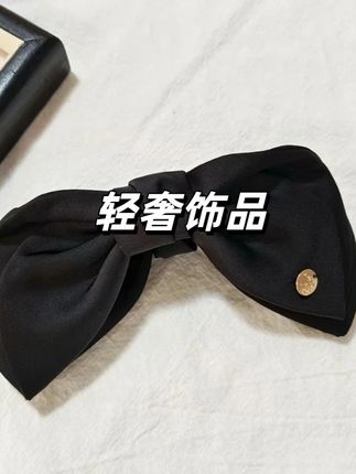 简约黑色蝴蝶结马尾抓夹金标盘发发抓发夹女出勤夹子鲨鱼夹发饰女#头饰发饰 #仙女必备 #饰品分享 #时尚单品 #30岁女人减龄发饰