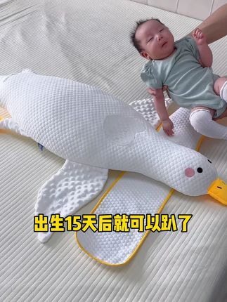 35天的小蛇宝,每次趴在排气枕上一会就噗呲噗呲的,每天趴一趴缓解肠胀气,提前做好二月闹的准备,这个大白鹅算是买对了,宝宝舒服,妈妈解放双手#宝宝胀气#二月闹#新生儿趴睡排气枕#肠胀气