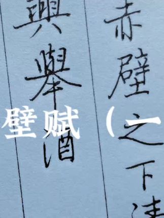 启功体硬笔行楷《赤壁赋》01 普通中性笔书写#写字是一种生活 #硬笔书法 #练字静心 #手写 #古风诗词