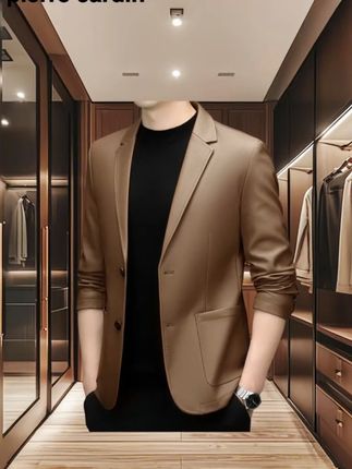 秋冬男士休闲时尚西服 皮尔卡丹【羽绒内胆】秋冬男士休闲时尚西服皮衣青年潮流皮衣外套男#皮衣外套 #休闲时尚 #皮衣西服 #男士穿搭 #男装