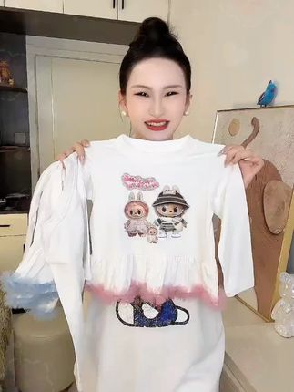 好洋气甜美的花边公主风T恤,没有哪个仙女能拒绝的了#女童穿搭 #女童T恤 #生女儿就是用来打扮的 #秋季新款 #百搭上衣