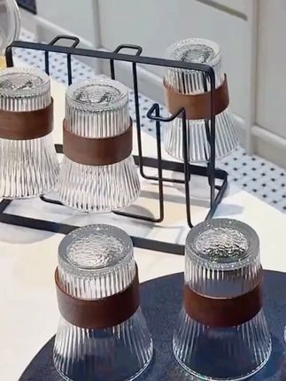 网红竖纹玻璃杯大容量隔热防烫玻璃束腰杯子耐热待客喝水杯套装 #网红玻璃杯 #隔热防烫杯 #玻璃束腰杯 #喝水杯套装 #待客好物