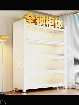 钢制书柜带门儿童书架防尘储物柜客厅展示柜铁艺卧室置物架收纳柜 #收纳架 #收纳整理 #实用省空间 #家居好物 #展示柜