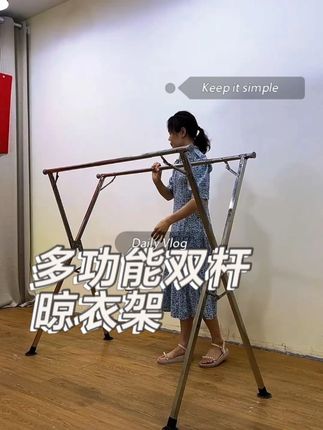 加厚真不锈钢晾衣架落地式室外晾衣服伸缩晒衣架挂衣架阳台晒被子 传统晾衣架OUT了!双杆旋转设计360°吃透阳光,阴雨天也不怕衣服晾不干#晾衣神器 #晾衣架 #挂衣架 #家居 #衣架