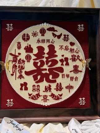 新婚订婚礼物手工肌理画diy喜字摆台送新娘新人姐姐闺蜜结婚礼物#新婚快乐#礼物#惊喜 #仪式感不能少 #肌理画
