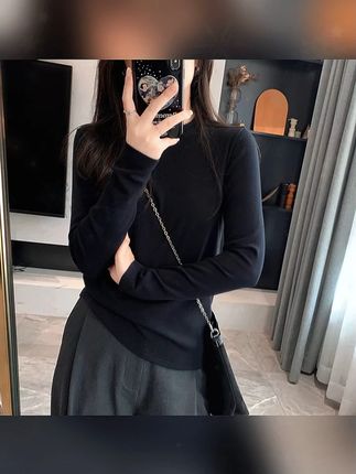 打底衫女内搭秋冬新款白色长袖t恤女装早秋装纯色显收韩系上衣服 #今日穿搭  #女装  #慵懒风穿搭  #通勤搭配 #百搭t恤