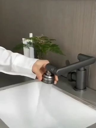枪灰色冷热可旋转水龙头面盆卫生间阳台洗漱脸盆池面盆机械臂全钢 #枪灰色水龙头 #冷热可旋转水龙头 #洗漱台水龙头 #卫生间可旋转水龙头 #脸盆冷热水龙头