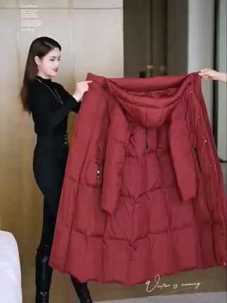 保暖羽绒棉服女冬季新款棉衣长款上衣外套连帽宽松加绒大码114/#反季清仓 #羽绒棉服 #长款棉服 #划算 #好物推荐