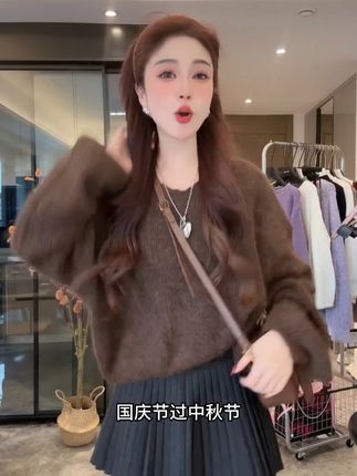 韩版宽松慵懒风毛衣针织衫套头2025初秋新款简约针织长袖上衣显瘦#时尚气质 #显瘦遮肉#百搭上衣 #减龄穿搭 #气质这一块拿捏死死的