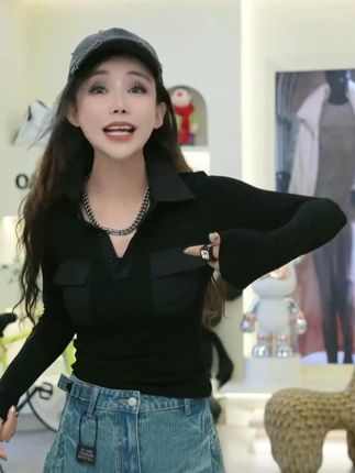 星宝定制Polo衫美式打底正肩长袖T恤女秋冬2025年新款上衣#品质女装 #穿出高级感 #显瘦穿搭 #谁穿谁好看 #无限回购的宝藏单品