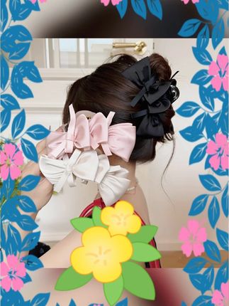 抓夹 #鲨鱼夹 #蝴蝶结 #盘发 #发饰 甜美气质蝴蝶结抓夹女饱满后脑勺盘发鲨鱼夹头饰发饰网红简约发夹