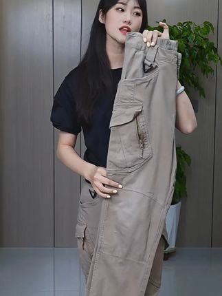 工装风的四季战术裤工装裤弹力透气男士休闲裤 细节来了 #工装风 #男士 #户外穿搭 #面料舒服透气 #有弹性