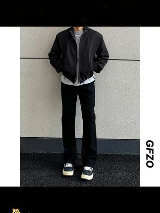 2025秋季高街纯黑色牛仔裤男士微弹A字版型显瘦显瘦潮流百搭长裤#2025秋季男装 #男士牛仔裤 #纯黑色 #微弹牛仔裤 #显瘦长裤