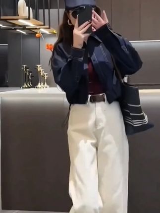 穿搭一整套复古港味设计感明线单排扣polo领衬衫阔腿裤套装潮 #初秋穿搭 #港味复古穿搭 #时尚潮流女装 #秋季上新 #气质洋气套装