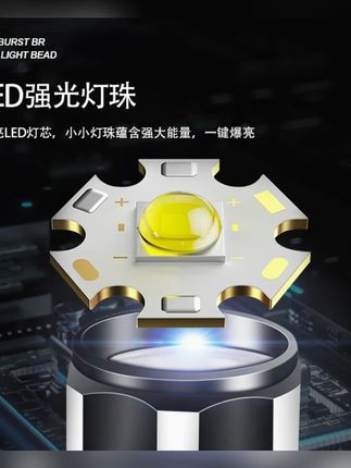 手电筒强光便携式可充电超亮远射耐用儿童学生led灯户外USB充电灯#手电筒 #强光手电筒 #可充电手电筒 #户外照明 #儿童学生用品