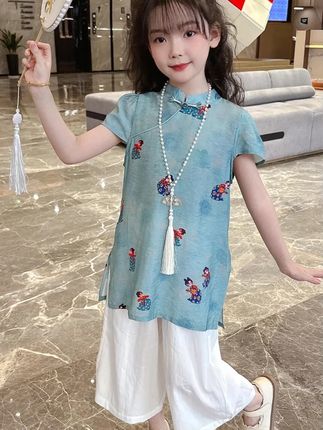 【现货】2025女童夏款国风2件套凉快透气新中式套装女宝宝中国风套#套装宝宝 #儿童套装 #中国风套装 #女宝套装 #中国风 @小店随心推 @DOU+上热门 @巨量千川