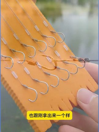 自带防缠分叉豆的碳芯大力马子线双钩,搭配曲柄伊势尼鱼钩,大小兼顾#子线双钩  #无结子线  #钓大物