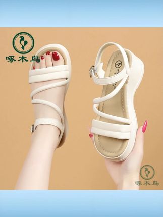 啄木鸟凉鞋女鞋网红时尚休闲百搭夏季软底外穿厚底防滑 B77 精选 #啄木鸟凉鞋 #女式凉鞋 #夏季凉鞋 #厚底防滑鞋 #百搭凉鞋