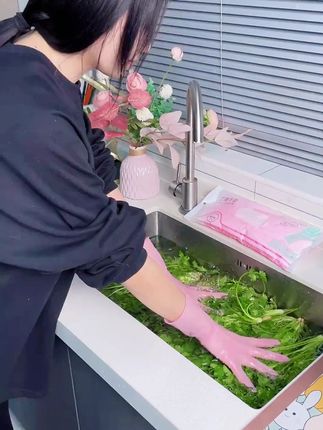 【升级款】丁腈手套厨房家务防滑耐磨防水防油加厚加长高弹手套防 #丁腈手套 #厨房家务防滑耐磨防水防油加厚加长高弹手套 #加厚加长高弹手套