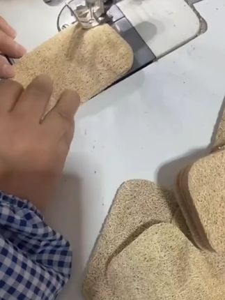 双层加厚天然软丝瓜络洗碗巾,原色丝瓜瓤去油百洁布抹布,#厨房好帮手 #非常方便实用.