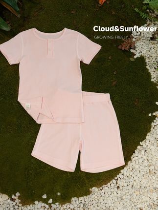 新款女童夏季家居服套装 本色抽针设计 薄款吸湿更透气#面料柔软舒适 #高品质童装 #家居服 #夏季必备 #蕊儿妈