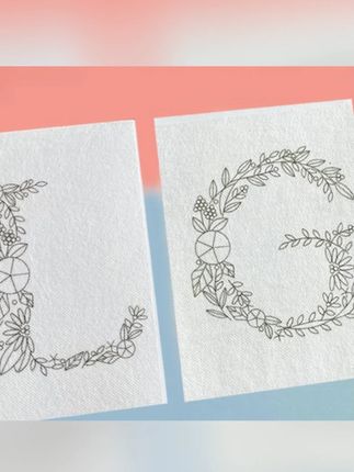 英文字母水溶布刺绣手工diy26拼音免画图稿情侣款亲子款送男朋友#手工刺绣diy材料包  #字母刺绣diy  #手工刺绣diy