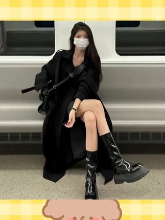 黑色风衣外套女中长款2025年秋季新款韩版宽松休闲百搭小个子大衣#2025秋季风衣 #女款黑色风衣 #韩版宽松 #小个子穿搭 #时尚风衣