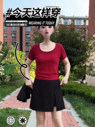 夏季黑色高腰炸街短裙百搭显瘦半身裙开叉不规则A字裙防走光裙子 #今天穿什么 #面料柔软舒适 #谁穿谁好看 ##显高显瘦显腿长 #穿搭
