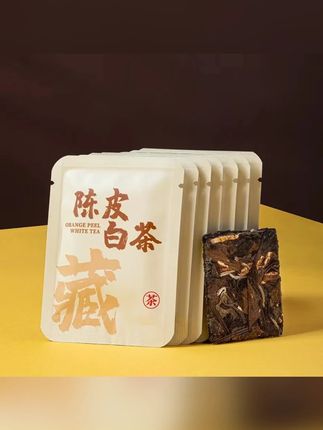 推荐 #茶 #茶叶 #老白茶 #陈皮茶 #袋装茶      福鼎陈皮老白茶叶新会陈皮贡眉寿眉越陈越香45g袋装便携口感醇厚