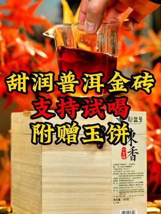 醇厚金砖 别划啦!这还不算大动作吗?!十年普洱,支持试喝,附赠玉饼!#普洱茶 #古树茶 #茶 #召唤茶友 #爱喝茶的关注我