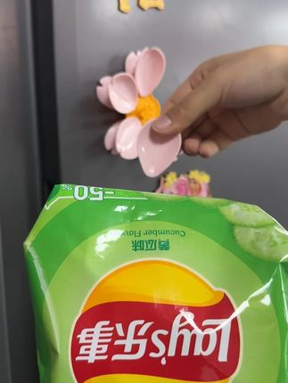 【5个装】樱花磁吸封口夹冰箱贴食品袋夹子零食密封夹个性花朵