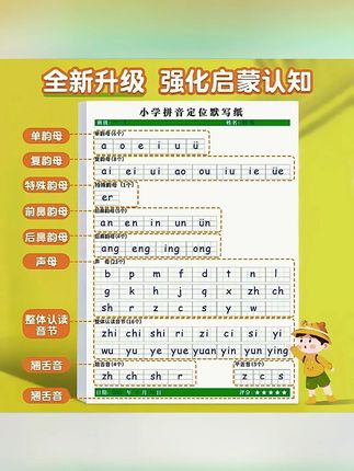 升级加厚款 【50张/本】拼音定位默写纸幼小衔接小学一年级字母表#幼小衔接 #拼音练习 #默写纸 #小学一年级 #学习用品