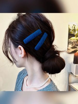 一对装复古蓝色碎发夹女边夹侧边刘海夹子头饰2025新款前额夹 碎发夹#碎发夹子 #一对装 #头饰